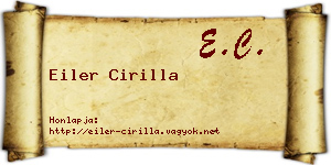 Eiler Cirilla névjegykártya